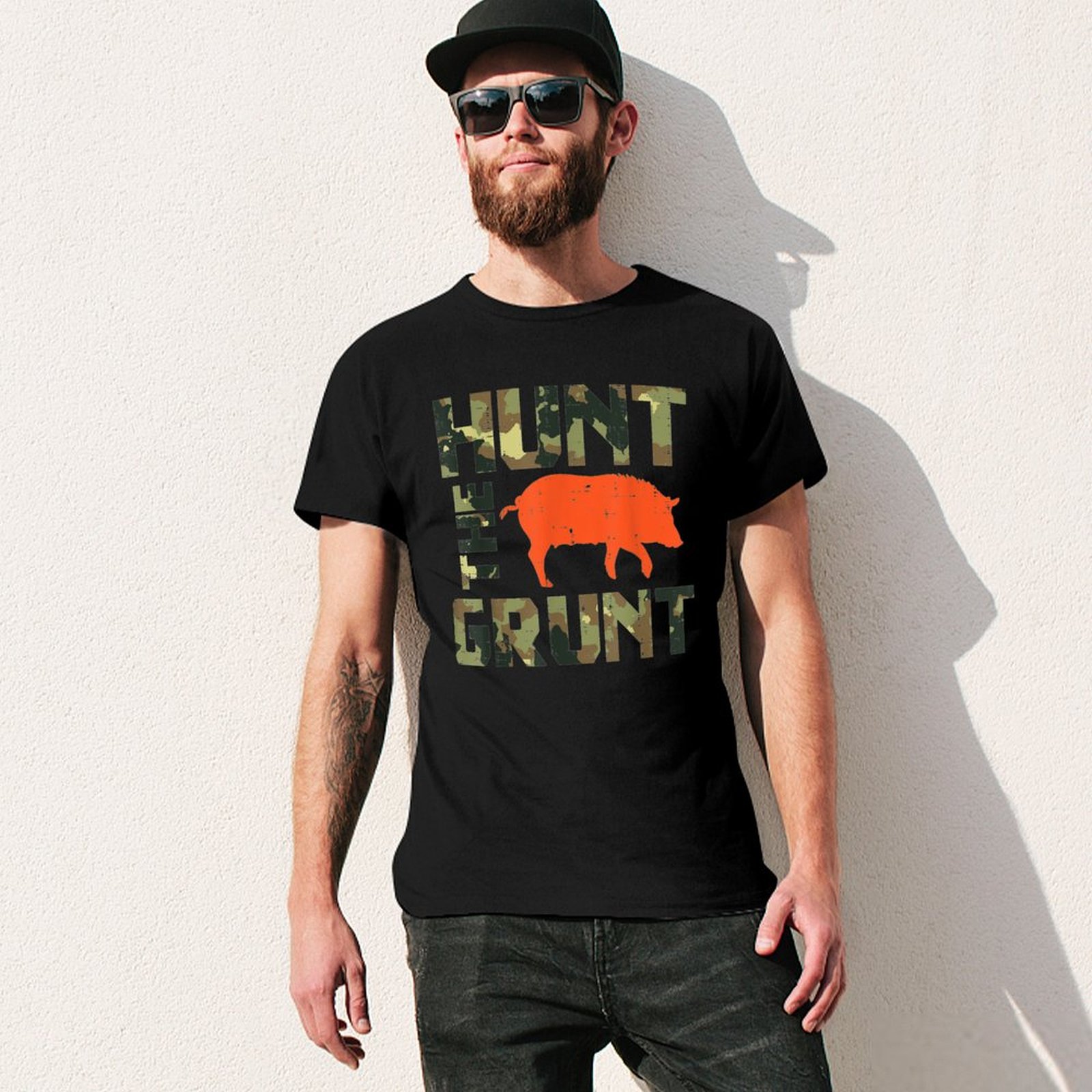 Camo Hunt The Grunt Hog Vintag - Wildman Hunting & Outdoor Photos review and price