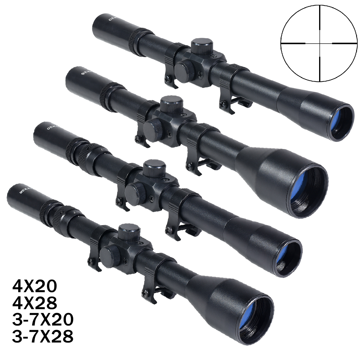 4x20/4x28/3-7x20/3-7x28 Optics - Outdoor Hunting Range review and price